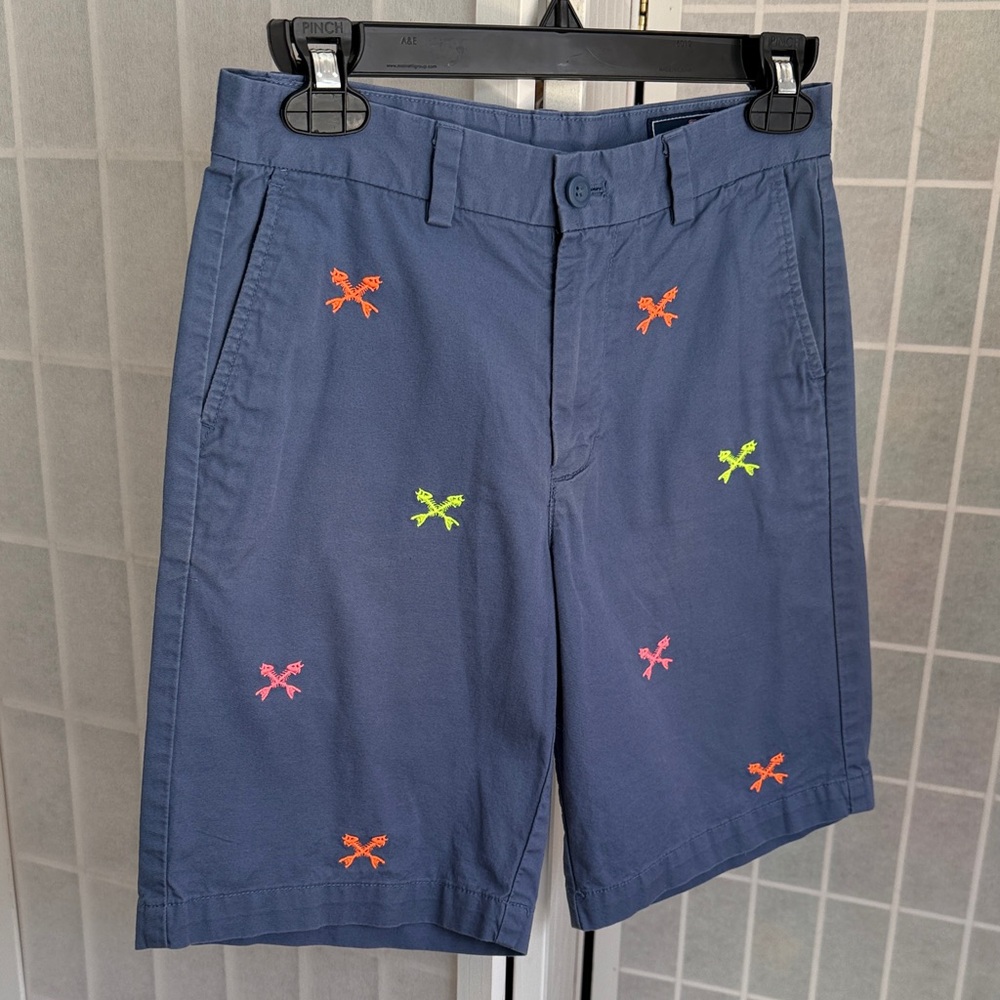 Boys Vineyard Vines Vino Shorts Dead Fish Embroidery Size 14